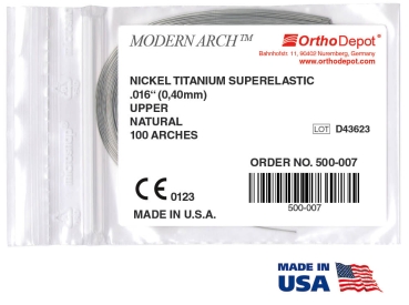 Nickel-Titan superelastisch (SE), Natural, VIERKANT