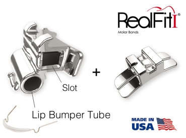 RealFit™ I - Intro-Kit, UK, Zweifach-Kombination inkl. Lip Bumper-Tube + lin. Schloß (Zahn 46, 36) Roth .018"
